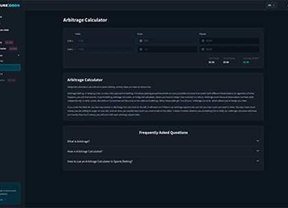 Arbitrage Calculator Screenshot